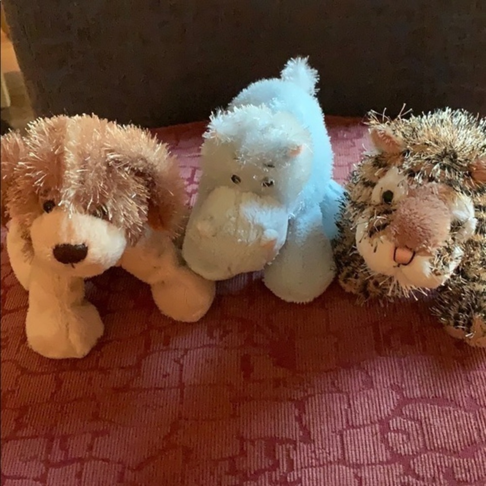 Ganz stuffed animals. Hippo, dog, tiger